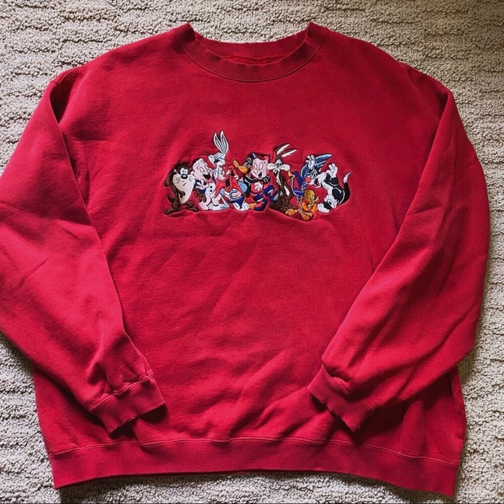 Vintage looney tunes embroidered sweatshirt